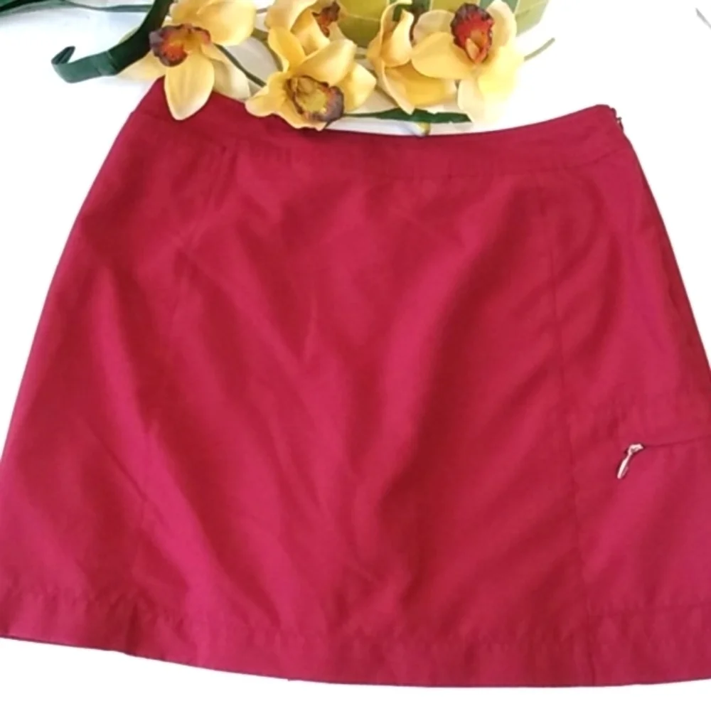 IZOD BURGUNDY SKORT SHORTS SKIRT SIZE 10 - Picture 3 of 11